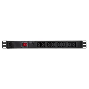 LogiLink PDU8A02 strömfördelare (PDU) med 8 nätuttag, 1U, svart
