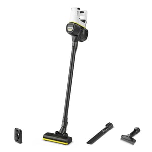 Kärcher VC 4 2-in-1 Upright Vacuum Cleaner, Battery-Powered, Dry, HEPA, Bagless, Black, Yellow