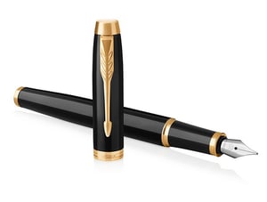 Parker IM Füllfederhalter, Patronenfüllsystem, Schwarz, Gold, 1 Stück