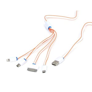 Platinet OUCK4WO laddare för bärbara enheter Mobiltelefon, smartphone Orange, vit USB Inbyggd