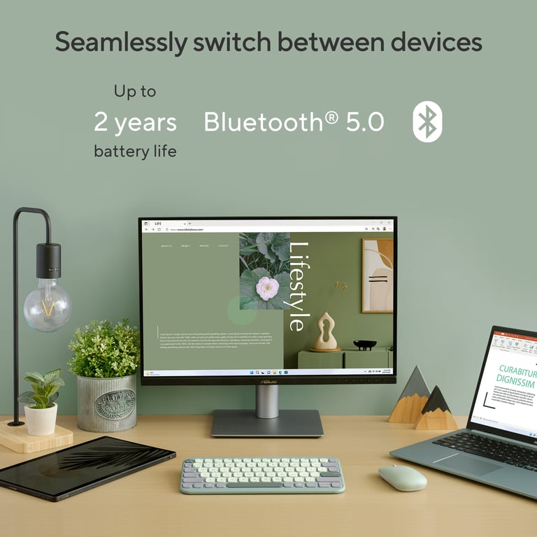 ASUS KW100 KEYBOARD/BG/UI/80 klawiatura Uniwersalne Bluetooth Beżowy