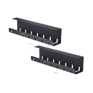 StarTech S2MB-DESK-CABLE-TRAY Cable Organizer Desk Cable Tray Black 2 pcs.