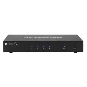 Techly IDATA-DP-KVM4 KVM-Switch, rackmontierbar, schwarz