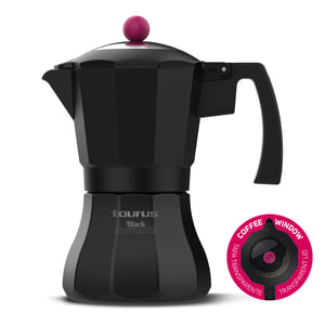 Taurus Black Moments 6 Moka Pot, Black