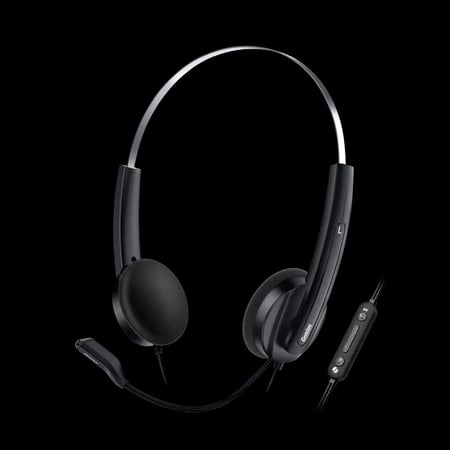 Genius Computer Technology HS-220U słuchawki/zestaw słuchawkowy Przewodowa Opaska na głowę Biuro/centrum telefoniczne USB Type-C / USB Type-A Czarny