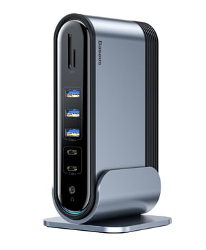Baseus CAHUB-DG0G USB 3.2 Gen 1 (3.1 Gen 1) Type-C-Dockingstation, Schwarz, Grau