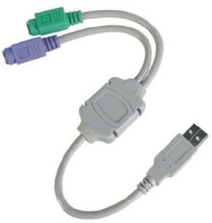 M-Cab USB A - 2 x PS/2 Cable, 0.15 m, 2x 6-pin Mini-DIN, White