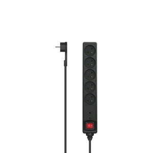 Hama P2223771 Steckdosenverteiler 1,4 m, 5 x Netzsteckdose, für den Innenbereich, schwarz