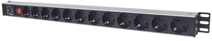 Intellinet 714044 Stromverteilereinheit (PDU) mit 12 Netzwerkanschlüssen, 1U, schwarz