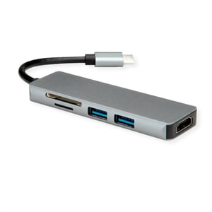 ROLINE 12.02.1019 dockningsstation, kabelansluten USB 3.2 Gen 1 (3.1 Gen 1) Type-C, silver