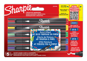 Sharpie 2201069 marker 5 szt. Końcówka pociskowa Niebieski, Zielony, Czerwony, Fioletowy, Żółty