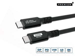Microconnect USB4CC2-240W kabel USB USB4 Gen 3x2 2 m USB C Czarny