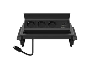 Deltaco GT-1400 AC Power Outlet + USB-A + USB-C, Black