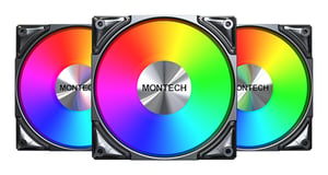 Montech METAL PRO 12 ARGB PWM Obudowa komputera Wentylator 12 cm Czarny 3 szt.