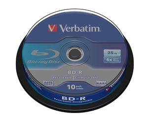 Verbatim BD-R SL 25 GB 6 x 10-pack i spindel, 10 st.