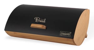 Maestro MR-1775-BLACK Bread Box Other Black, Bamboo Wood, Metal