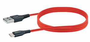 Schwaiger LPRO510 501 USB Cable, USB 3.2 Gen 1 (3.1 Gen 1), 1.2 m, USB-A to USB-C, 0.48 Gbit/s, Red