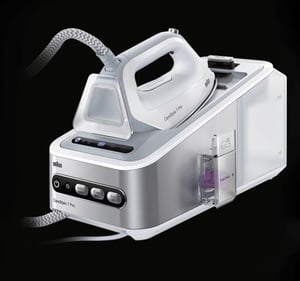Braun IS 7155 WH 2 l Eloxal-Bügel Silber, Weiß