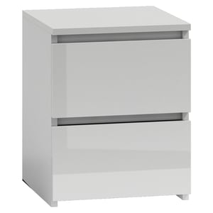 Topeshop W2 BIEL POŁYSK stół/ stolik nocny Szafka nocna 2 szuf. Biały