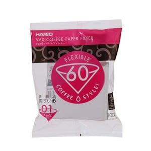 Hario V60 100 st. Vit konformad engångsfilter för kaffe