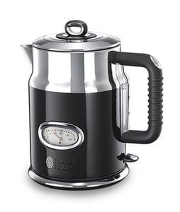 Russell Hobbs Retro Ribbon Wasserkocher 1,7 l, 2400 W, Schwarz, Silber