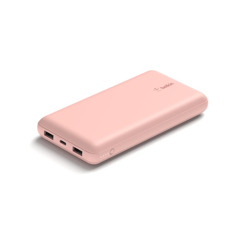 фото Зовнішній акумулятор (павербанк) Belkin 20000mAh 15W Dual USB-A, USB-C Rose Gold (BPB012BTRG)