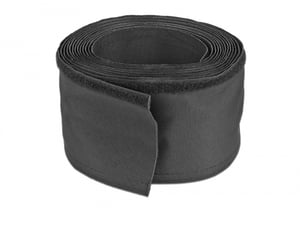 DeLOCK Rękaw z tkaniny z mocowaniem na rzep, odporny na ciepło, 5 m x 30 mm, czarny