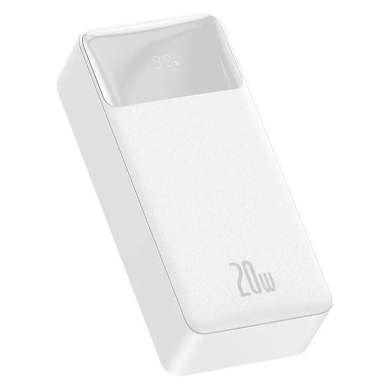 фото Зовнішній акумулятор (павербанк) Baseus Bipow Digital Display 30000mAh 20W White (PPDML-N02, PPBD050402)