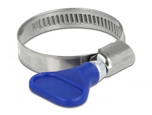 DeLOCK Tube Clamp, Butterfly Clamp, 400 SS Stainless Steel, 25–40 mm, 5 pcs., blue