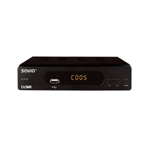 Savio DT-DV02 DVB-T2 H.265 HEVC-digitalbox, svart