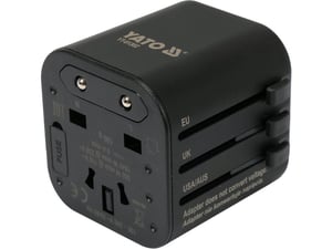 Yato YT-81302 universell strömkontaktadapter, svart
