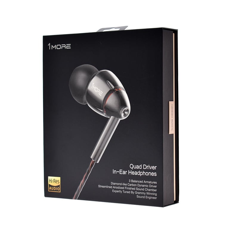 фото Навушники з мікрофоном 1More Quad Driver In Ear Headphones Black (E1010-BLACK)