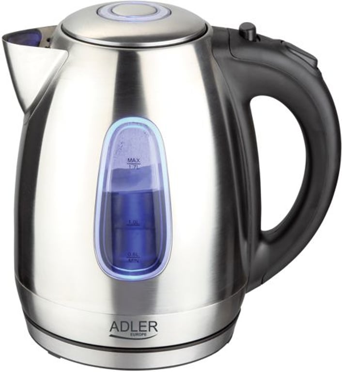 Adler AD1223 czajnik elektryczny 1,7 l 2000 W Czarny, Stal nierdzewna