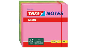 TESA 56004 Self-Adhesive Sticky Notes, Square, Multicolor, 80 sheets. Self-adhesive