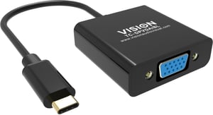 Vision TC-USBCVGA/BL USB Type-C to VGA (D-Sub) Cable Adapter, Black