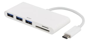 Deltaco USBC-HUB huby i koncentratory USB 2.0 Type-C Biały