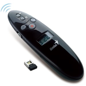Genius Computer Technology Media Pointer 1000 RF Wireless Remote Control, Black