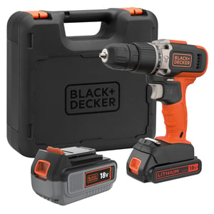 Black & Decker BCD003MEM2K-QW 1400 RPM Drill, Central Lock, Black, Orange