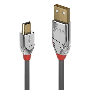 Lindy 36634 USB-Kabel USB 2.0 5 m USB A – Mini-USB B Grau