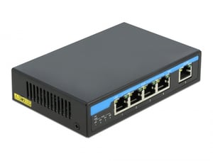 DeLOCK 4-Port Gigabit Ethernet Switch with PoE + 1 RJ45