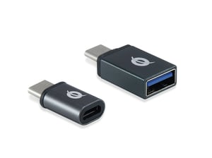 Conceptronic DONN04G adapter för kablar USB 3.1 Gen 1 Type-C, USB 2.0 Type-C till USB 3.1 Gen 1 Type-A, USB 2.0 Micro, svart