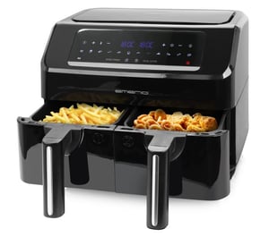 Emerio Smart Fryer AF-130376.1 Podwójny 7,2 l Autonomiczny 2400 W Frytkownica na gorące powietrze Czarny