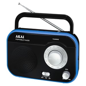 Akai PR003A-410B Radio, tragbar, analog, schwarz, blau