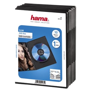 Hama DVD Slim Box 10, Black 1 dysków Czarny