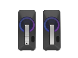 GENESIS Helium 100BT RGB Speaker, Black, Silver, Wired and Wireless, 10 W