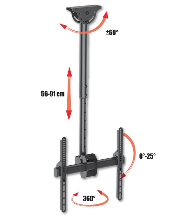 Techly 309333 uchwyt do tablic informacyjnych 139,7 cm (55") Czarny