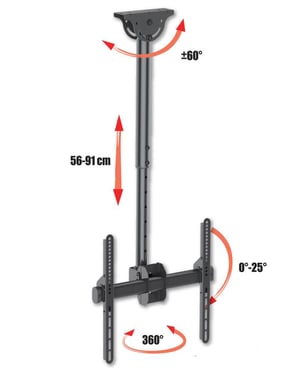 Techly 309333 uchwyt do tablic informacyjnych 139,7 cm (55") Czarny