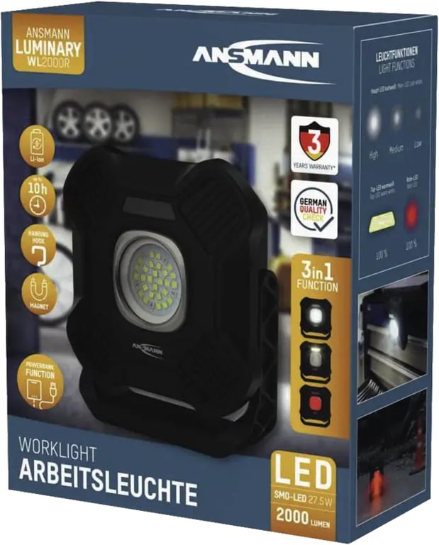 Ansmann WL2000R Czarny LED 27,5 W