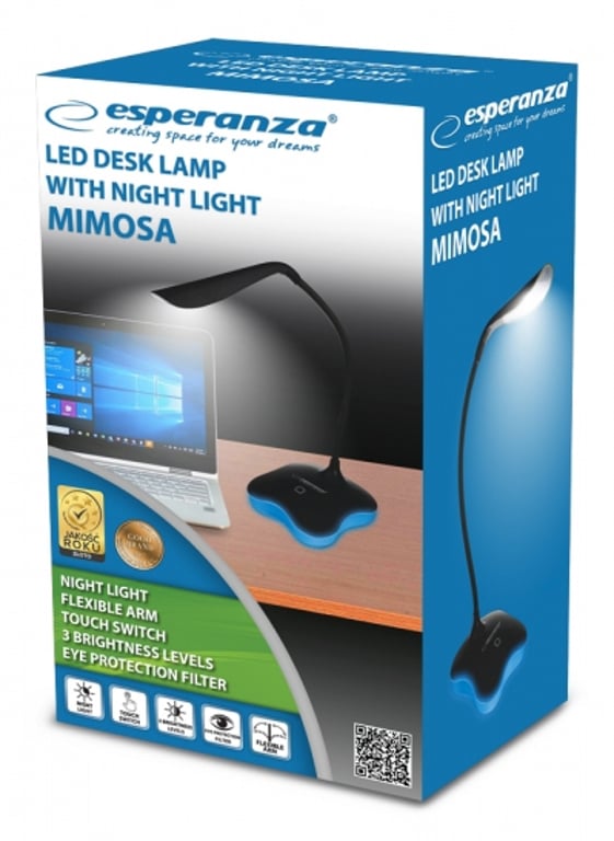 Esperanza ELD105K lampa stołowa 3 W LED Czarny