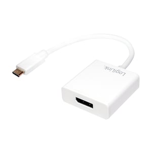 LogiLink 0,14 m, USB-C 3.1/DisplayPort, externe USB-Grafikkarte, weiß